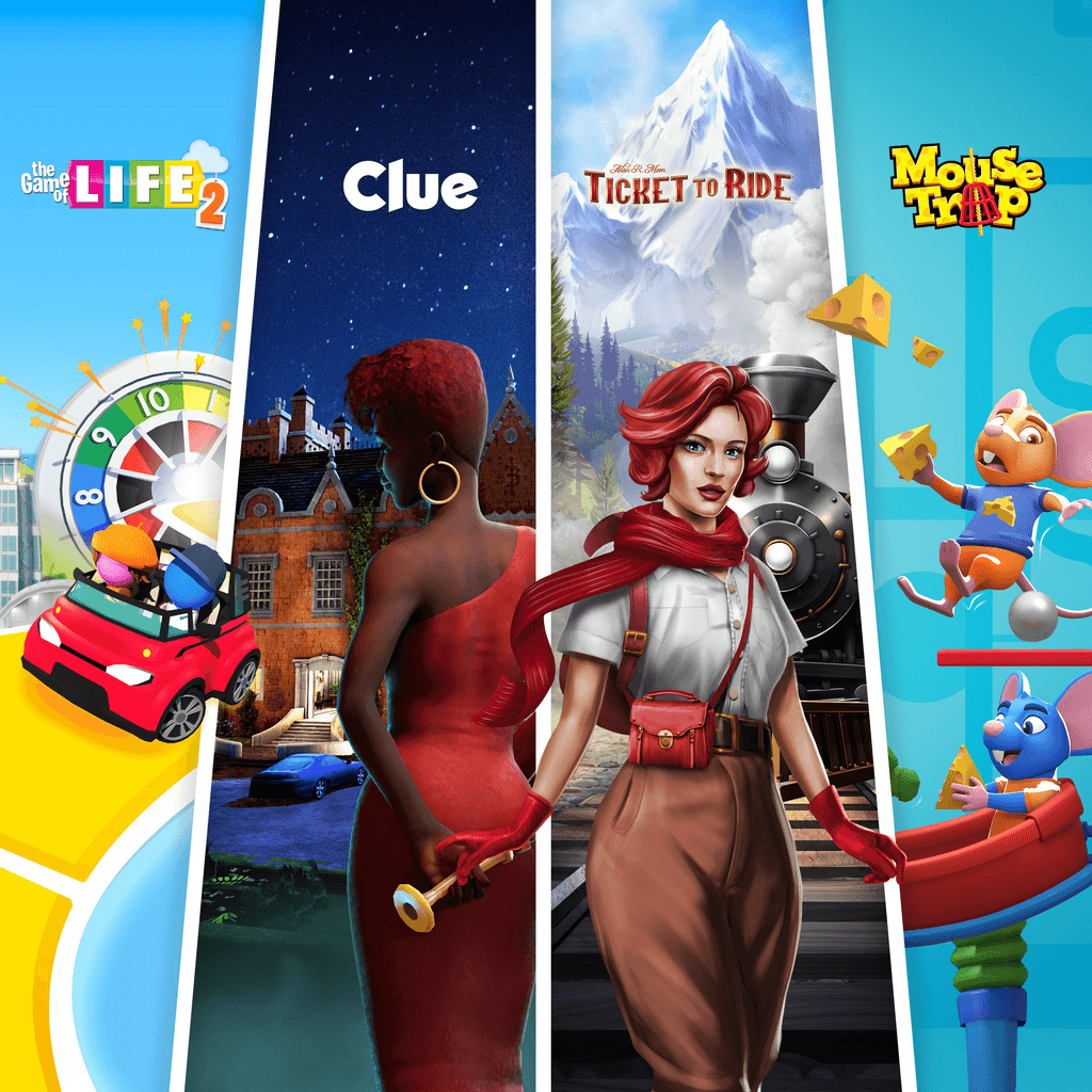 Classic Board Game Bundle - Ticket to Ride, Cluedo, Mouse Trap and The Game of Life 2