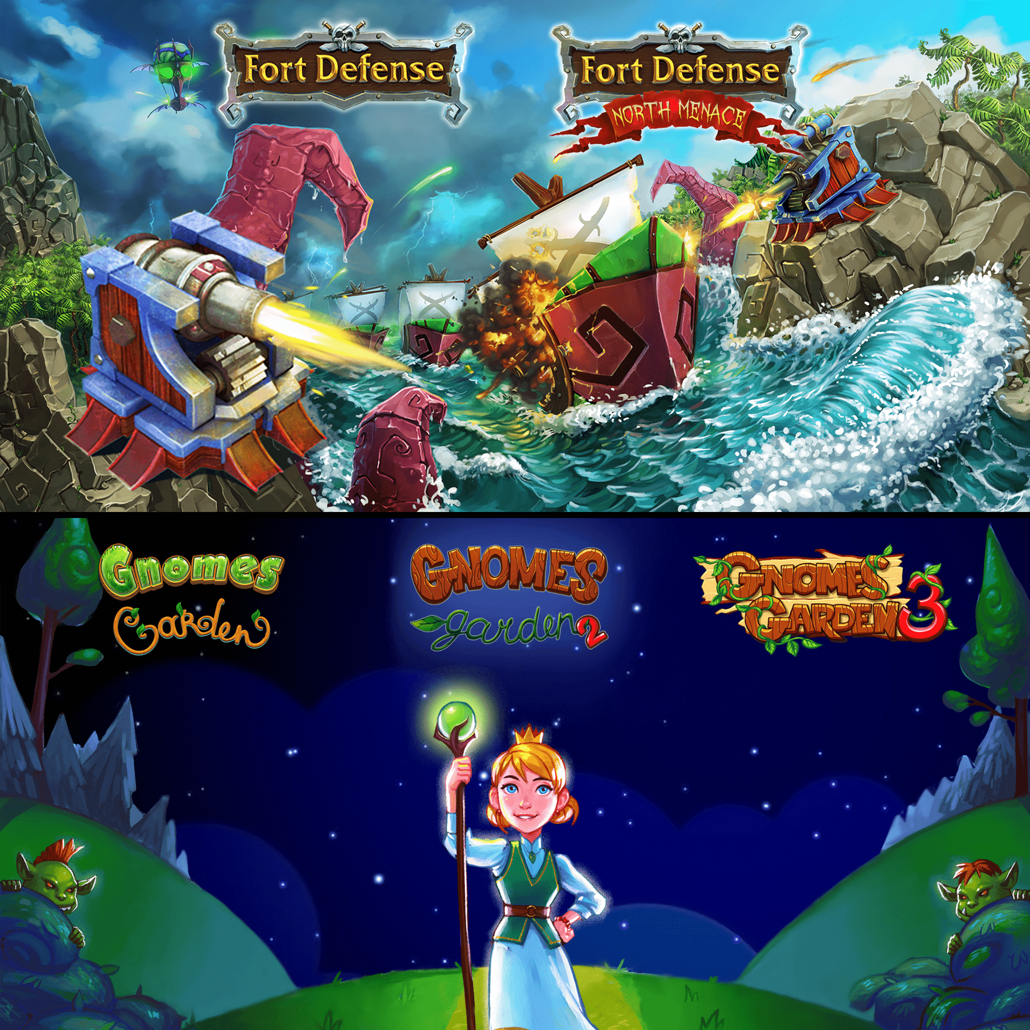 Fort Defense & Gnomes Gardens Bundle